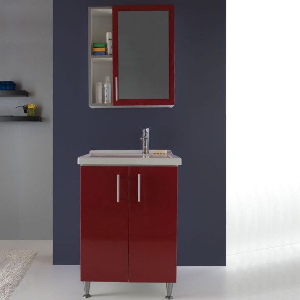 Mobile lavanderia con vasca lavapanni 60x45 Luna Rossa