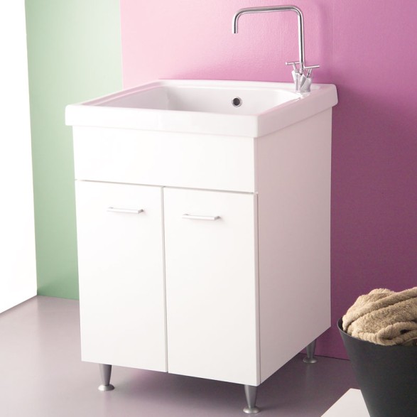 Mobile lavanderia universale pieghevole Easy per lavapanni in ceramica 60x60