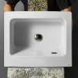 Lavabo/lavapanni in ceramica Nanco 60x50